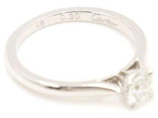 Cartier Platin Solitär Diamant Ehering Größe Silber - Ansicht 4