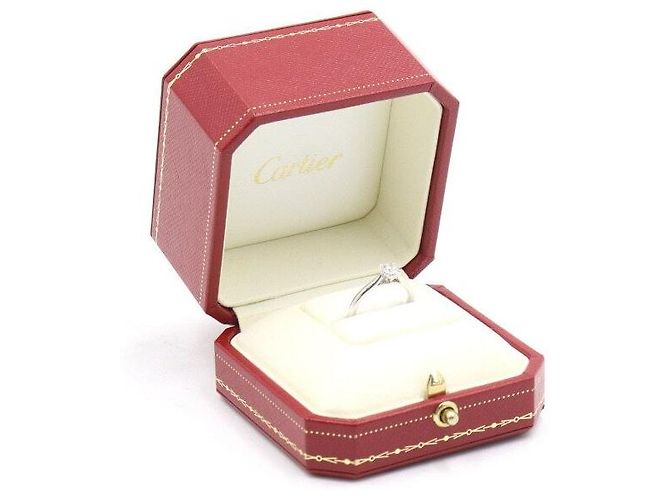 Cartier Platin Solitär Diamant Ehering Größe Silber - Ansicht 6