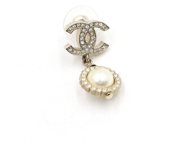 Chanel Orecchini Gold CC Crystal Pearl Drop Multicolore - vista 2
