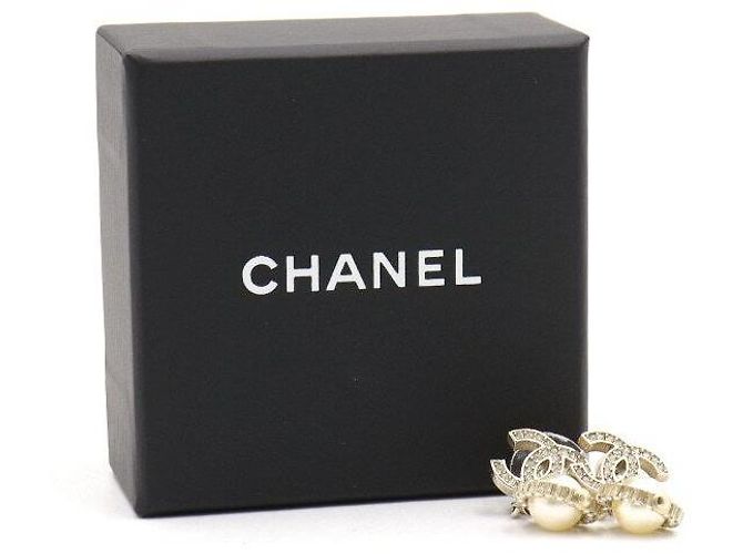 Chanel Orecchini Gold CC Crystal Pearl Drop Multicolore - vista 4