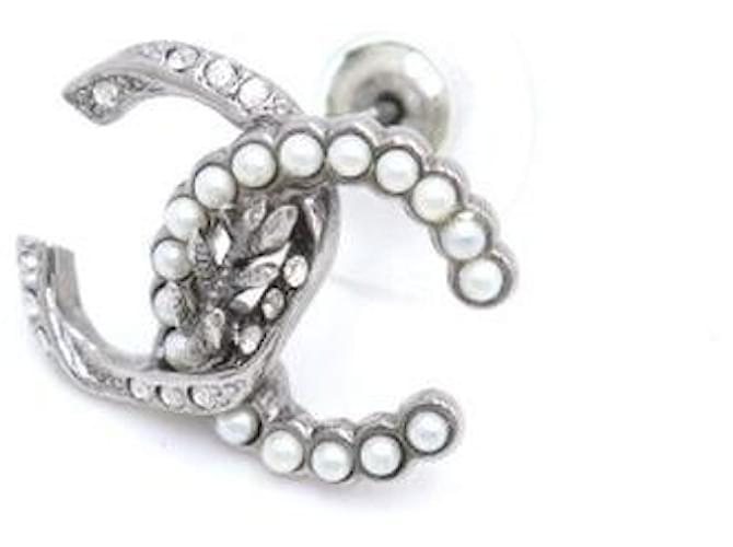 Chanel Orecchini Crystal Pearl CC Logo Marrone - vista 2