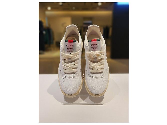 Gucci Weiße Canvas-Sneaker Größe New Mehrfarben - Ansicht 2