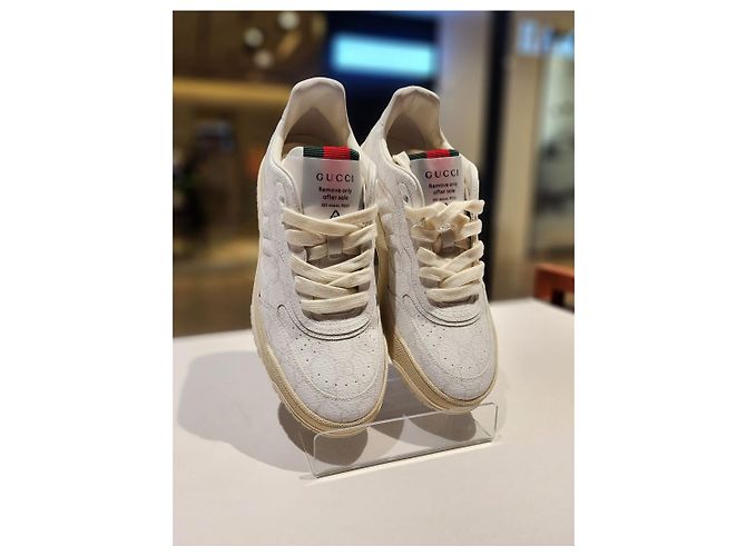 Gucci Weiße Canvas-Sneaker Größe New Mehrfarben - Ansicht 3