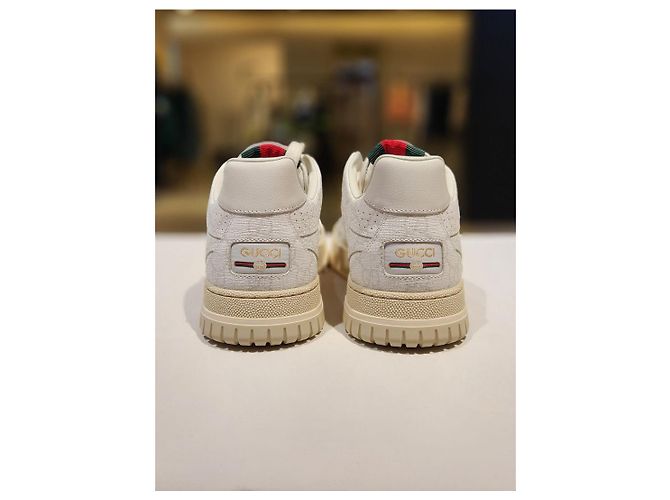 Gucci Weiße Canvas-Sneaker Größe New Mehrfarben - Ansicht 5