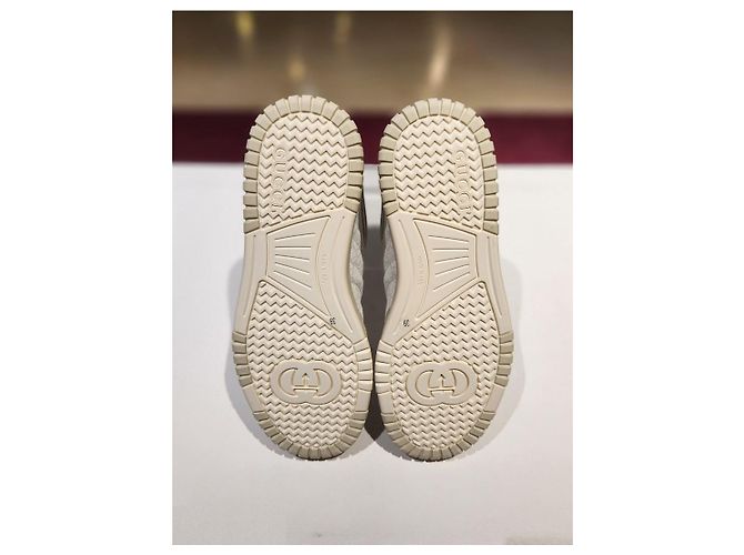 Gucci Weiße Canvas-Sneaker Größe New Mehrfarben - Ansicht 6