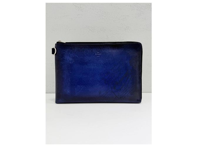 Berluti Clutch Scrito GM Steel Blue - vista 3