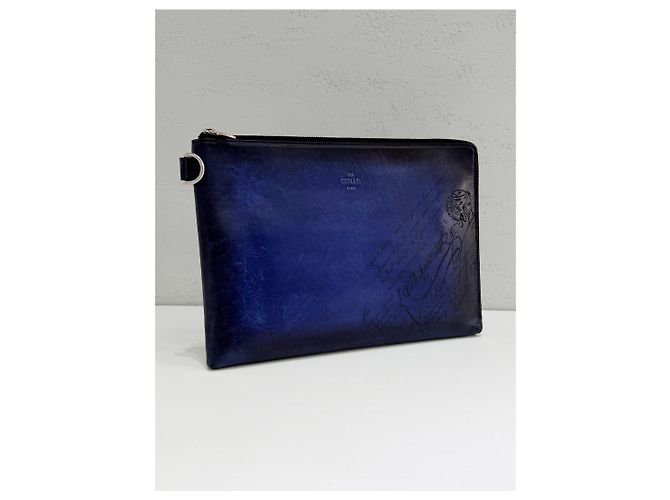 Berluti Clutch Scrito GM Steel Blue - vista 4