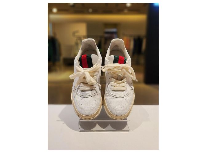 Gucci Weiße Canvas-Sneaker für Damen Größe Mehrfarben - Ansicht 2