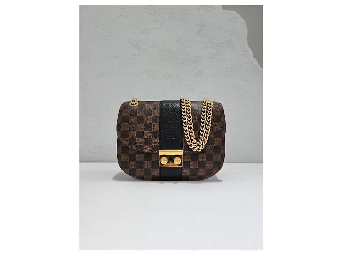 Louis Vuitton Borsa a tracolla Damier Ebene White Argento - vista 2