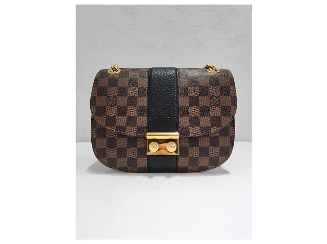 Louis Vuitton Borsa a tracolla Damier Ebene White Argento - vista 3