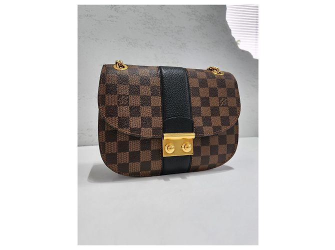 Louis Vuitton Borsa a tracolla Damier Ebene White Argento - vista 4