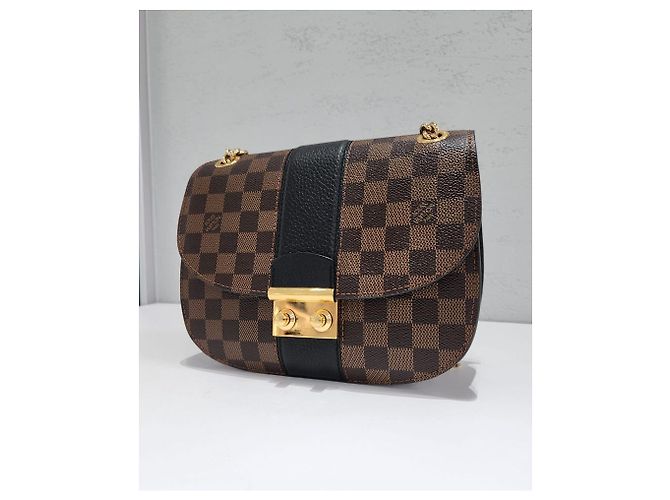 Louis Vuitton Borsa a tracolla Damier Ebene White Argento - vista 5