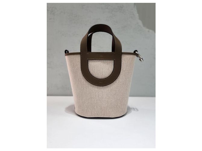 Hermès Borsa Tote In The Loop Canvas Swift Silver Tote Bag Years Unused Multicolore - vista 2