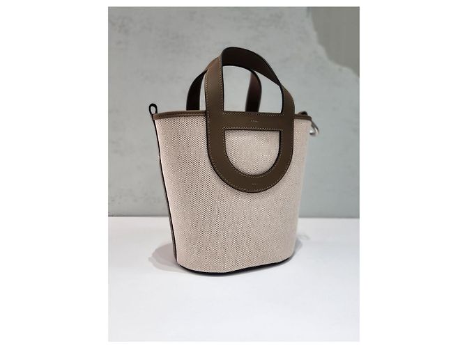Hermès Borsa Tote In The Loop Canvas Swift Silver Tote Bag Years Unused Multicolore - vista 3