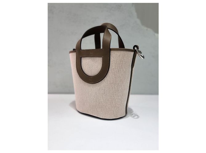 Hermès Borsa Tote In The Loop Canvas Swift Silver Tote Bag Years Unused Multicolore - vista 4