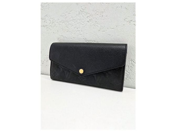 Louis Vuitton Carteira longa Sarah Monogram Empreinte preta Multicor - vista 4