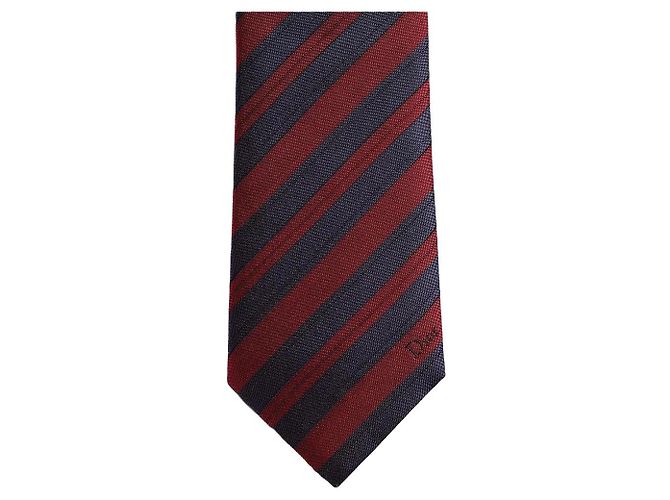 Dior Corbata de seda a rayas para hombre Navy Blue Red Azul - Ansicht 3