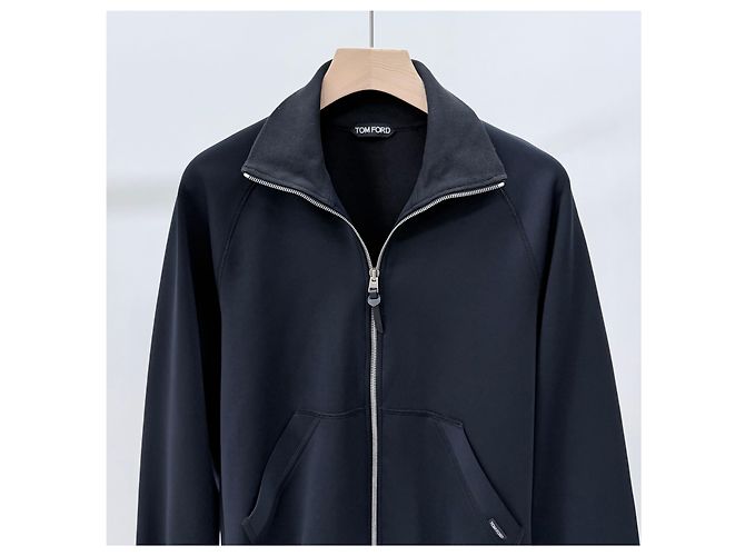 Tom Ford Giacca sportiva con zip in cotone Nero - vista 2