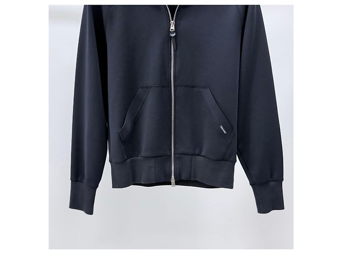 Tom Ford Giacca sportiva con zip in cotone Nero - vista 3