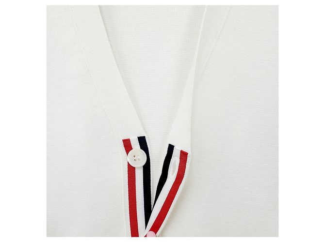 Thom Browne Diagonal Armband Milano Cardigan Weiß - Ansicht 4