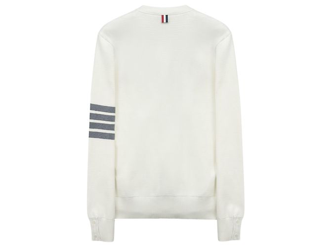 Thom Browne Diagonal Armband Milano Cardigan Weiß - Ansicht 7