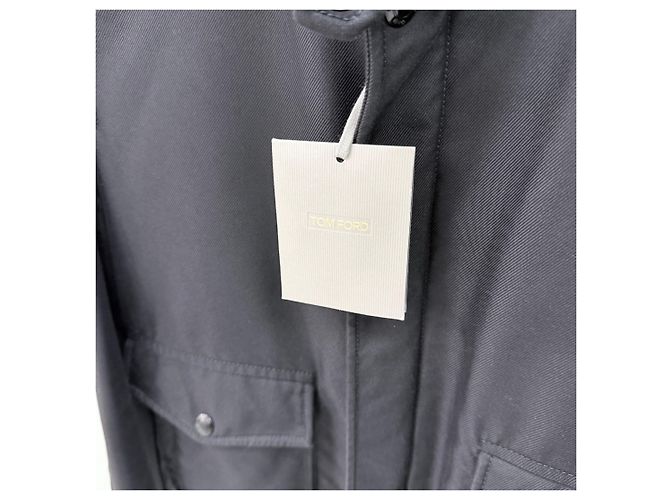 Tom Ford Giacca Blouson in Cotone Blu Navy Scuro - vista 7