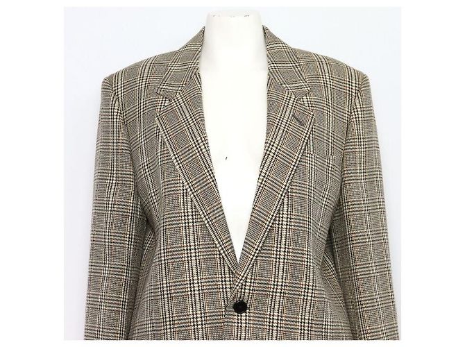 Céline Houndstooth Check Double Breasted Wool Women's Jacket - view 2