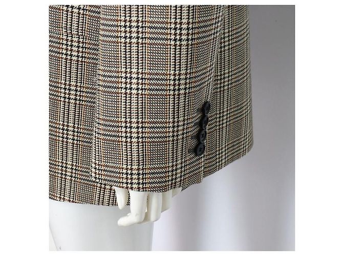 Céline Houndstooth Check Double Breasted Wool Women's Jacket - view 3