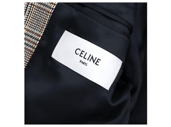 Céline Houndstooth Check Double Breasted Wool Women's Jacket - view 5