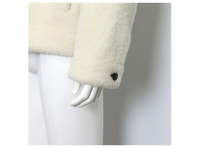 Prada Giacca Mustang in pelle e shearling da uomo Bianco - vista 3