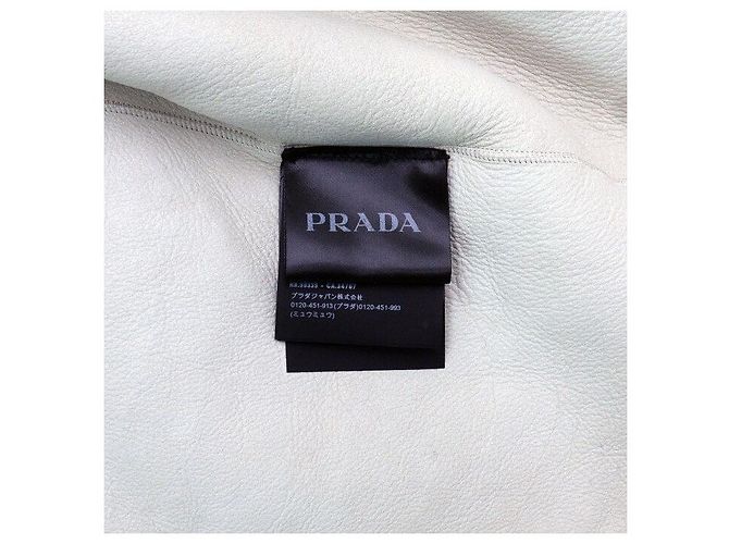 Prada Giacca Mustang in pelle e shearling da uomo Bianco - vista 6