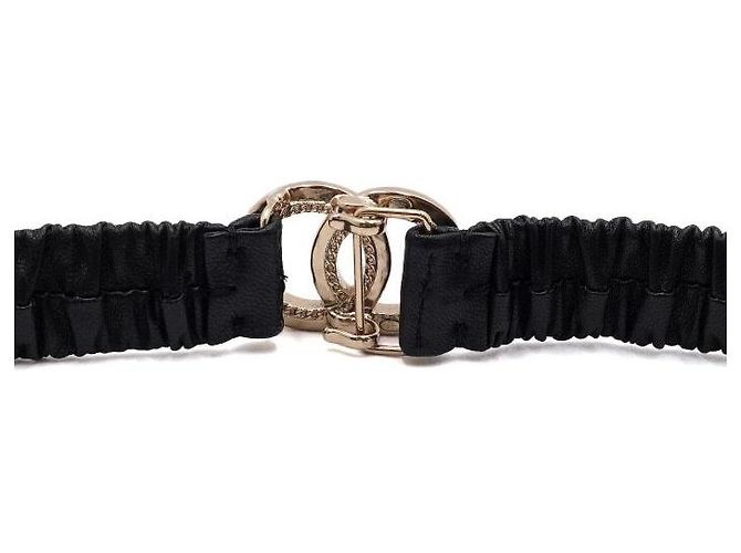 Chanel Schwarzer elastischer Kristallgürtel mit Gold für Damen - Ansicht 4