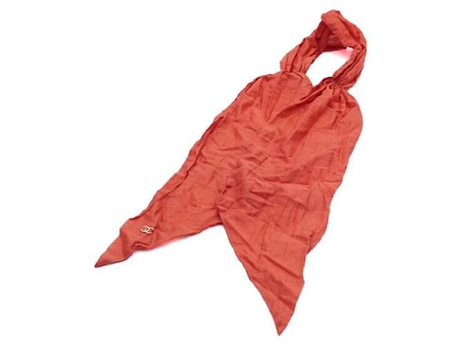 Chanel Foulard scrunchie in cotone rosso da donna - vista 2