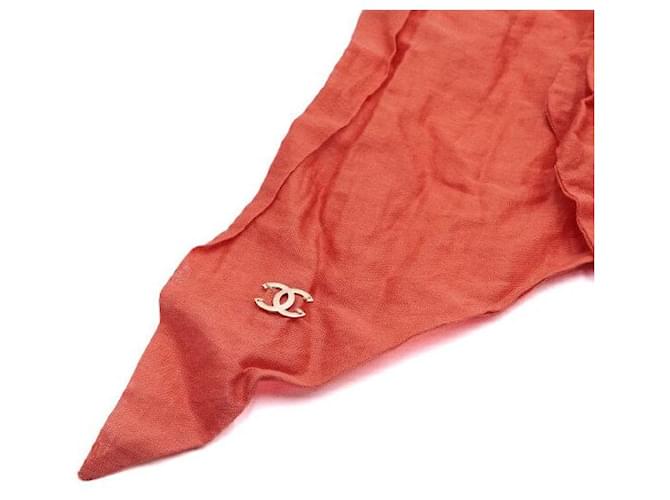 Chanel Foulard scrunchie in cotone rosso da donna - vista 3