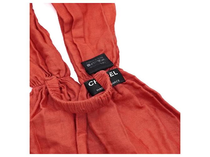 Chanel Foulard scrunchie in cotone rosso da donna - vista 6
