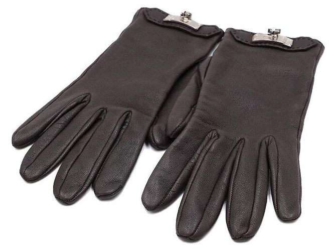 Hermès Braune Kelly Lederhandschuhe für Damen - Ansicht 5