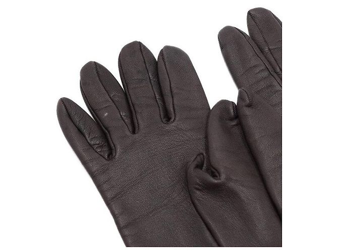 Hermès Braune Kelly Lederhandschuhe für Damen - Ansicht 7