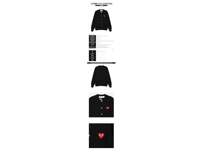 Comme Des Garcons Strickjacke Red Heart Schwarz - Ansicht 2