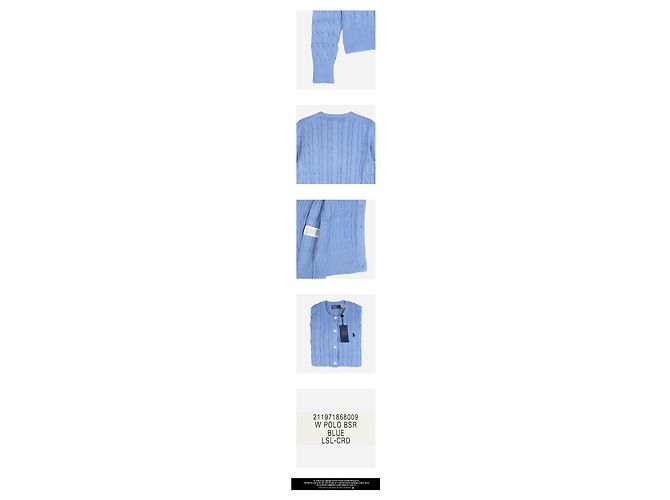 Ralph Lauren Strickjacke mit Zopfmuster und besticktem Logo für Damen Blau - Ansicht 3