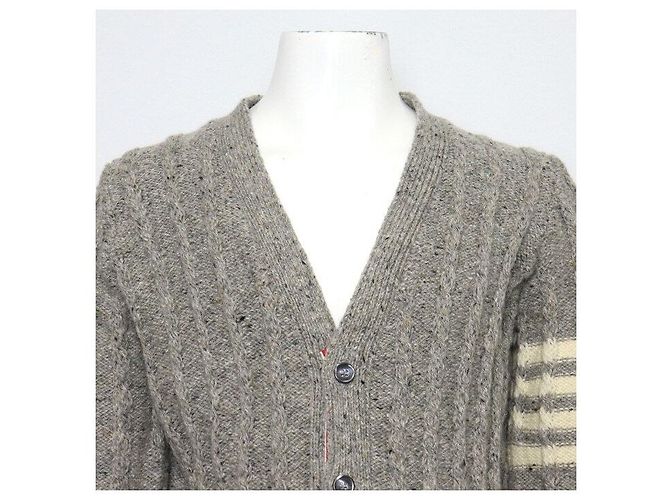 Thom Browne Grauer Wollcardigan für Herren Braun - Ansicht 2