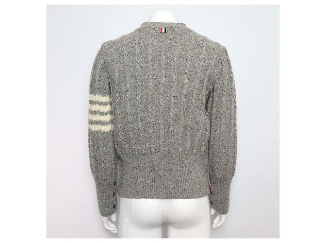 Thom Browne Grauer Wollcardigan für Herren Braun - Ansicht 4