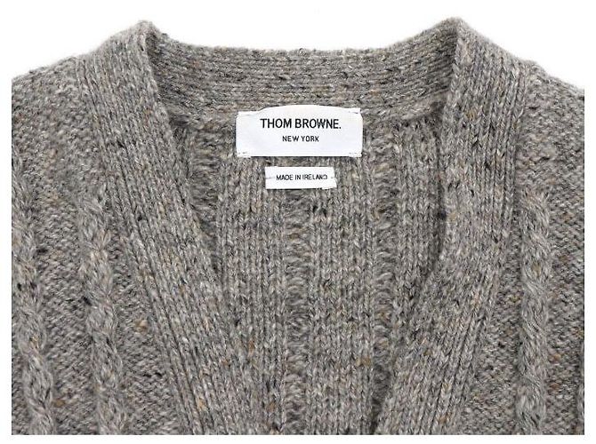 Thom Browne Grauer Wollcardigan für Herren Braun - Ansicht 5