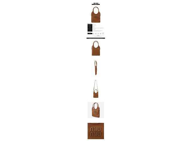 Miu Miu Ivy Mini Leder-Tote-Bag Cognac stamp - Ansicht 2