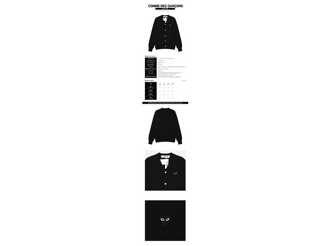 Comme Des Garcons Strickjacke mit V-Ausschnitt und schwarzem Herz - Ansicht 2