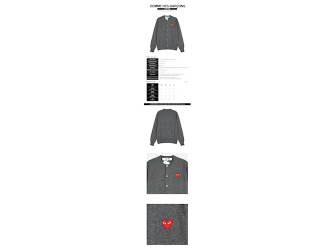 Comme Des Garcons Strickjacke Red Heart Grau AX Braun - Ansicht 2