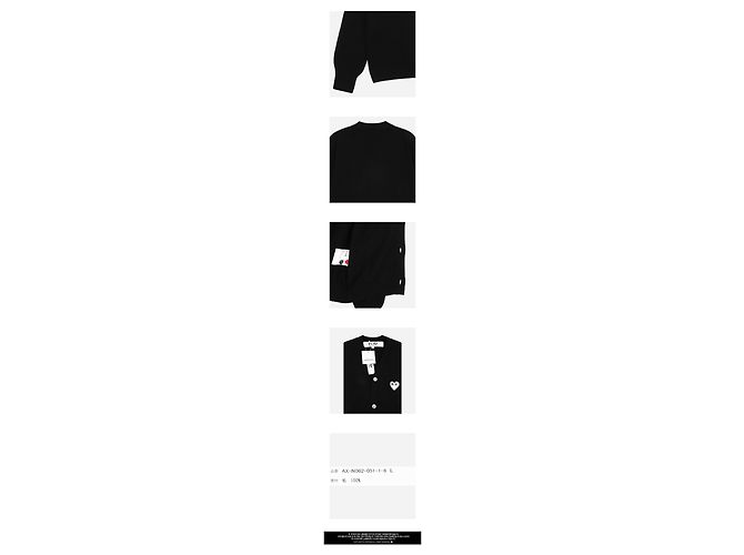 Comme Des Garcons Cárdigan de punto White Heart Negro - vista 3
