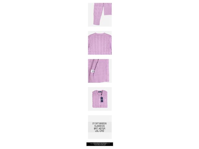 Ralph Lauren Strickjacke mit Zopfmuster und gesticktem Logo Flieder Lila - Ansicht 3