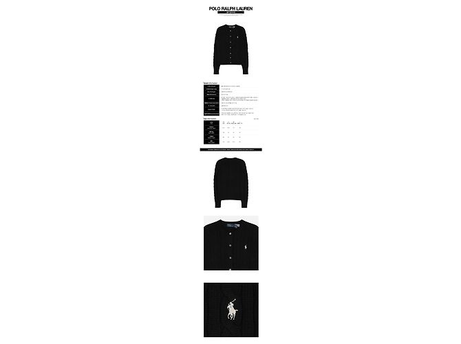 Ralph Lauren Strickjacke mit Logo-Stickerei für Damen in Schwarz - Ansicht 2