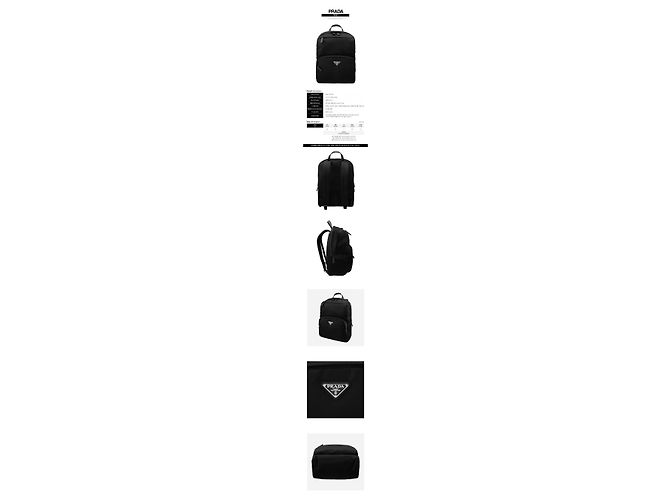 Prada Mochila de nailon negra Negro - vista 2