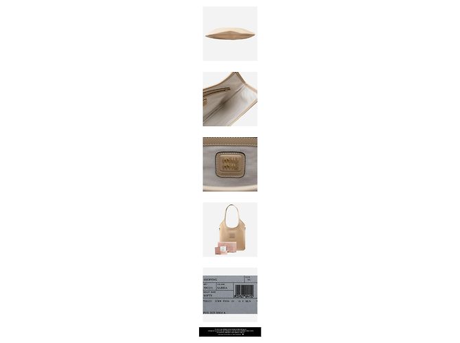 Miu Miu Ivy Leder-Tote-Bag Sand Beige - Ansicht 3